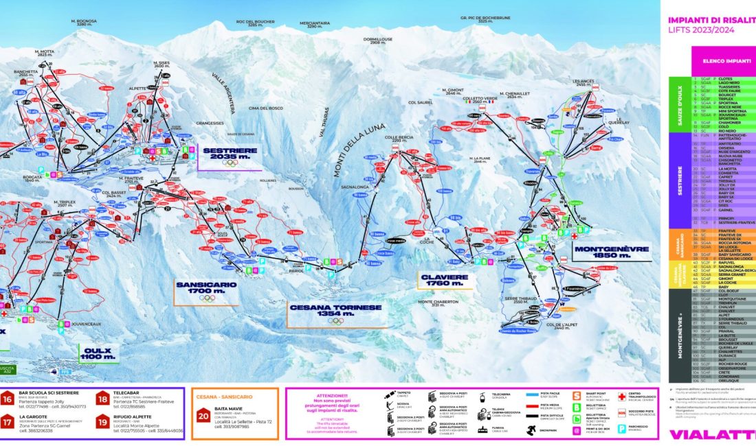 Vialattea Ski-Map